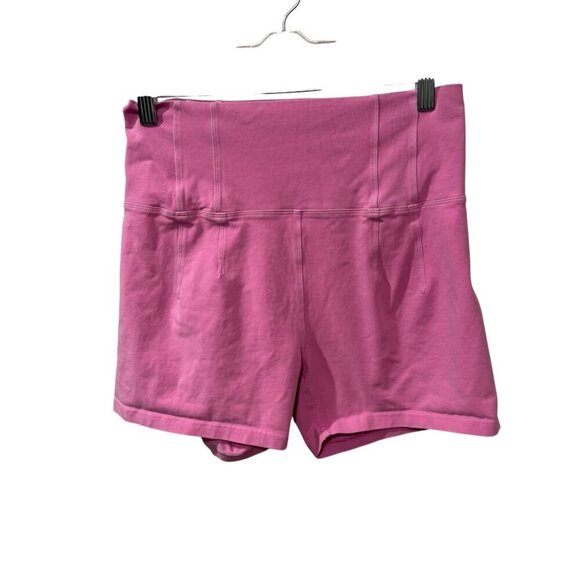 Offline By Aerie High-Waisted Pink Athletic Shorts Womens Size L - Picture 1 of 3